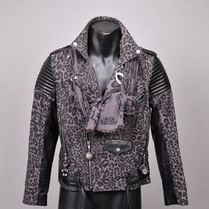 Leopard Print Biker Jacket - Etsy
