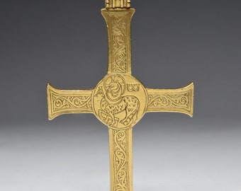 Vintage MMA Gold Tone Lamb of God Cross Pendant, Metropolitan