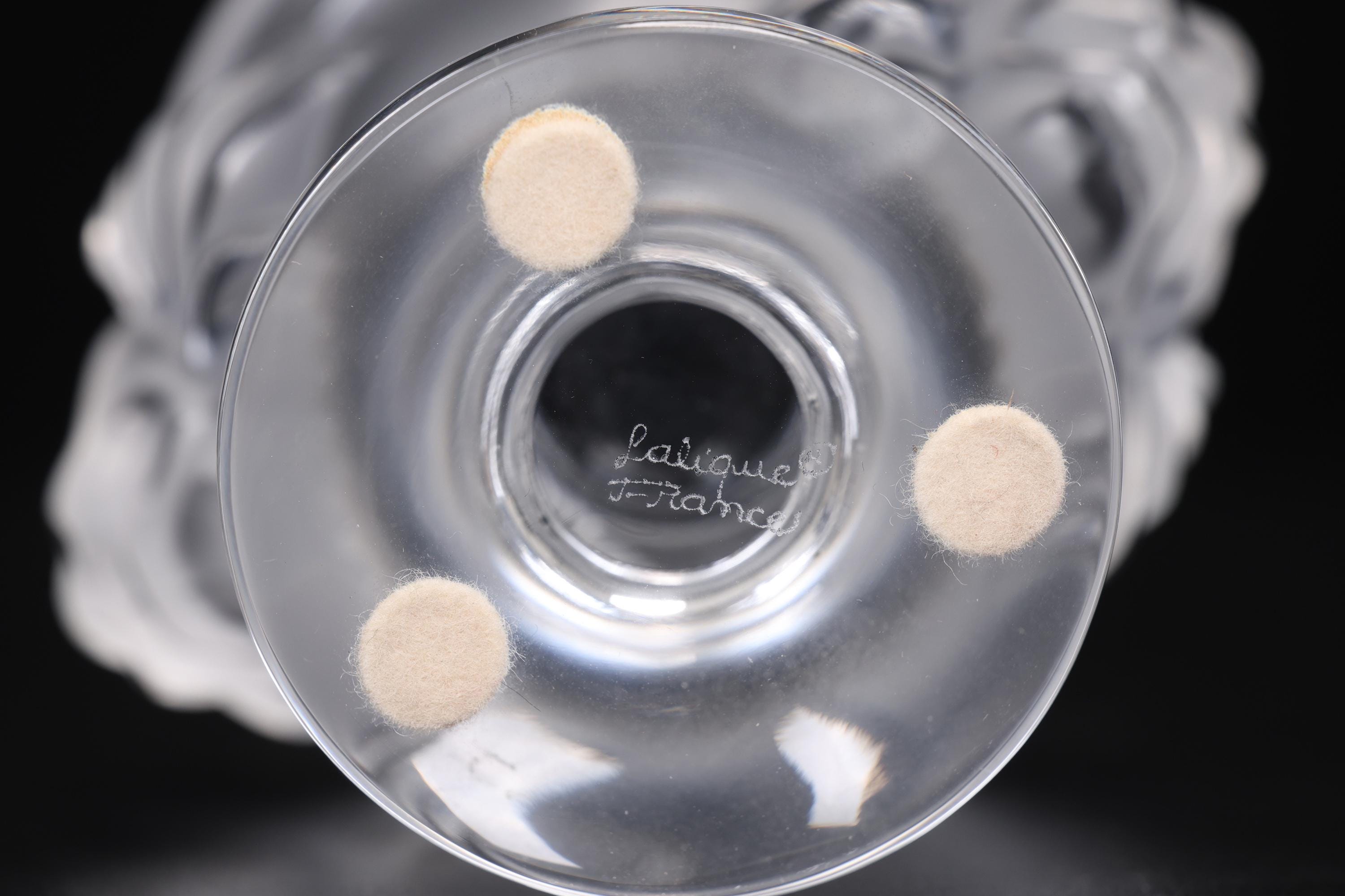 ★★★Lalique ラリック フランス 　 　Lionシガレッホルダー。 Lalique Clear & Frosted Crystal Tete De Lion Table Lighter Holder
