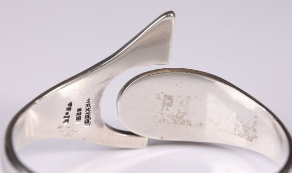 Vintage Malachite Hinged Sterling Silver 925 Bang… - image 5