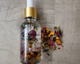Tranquility Calming Relaxing Anti-Anxiety Stress Relief Body Oils Glass Bottle - Natural & Organic Ingredients Flowers - Woosah