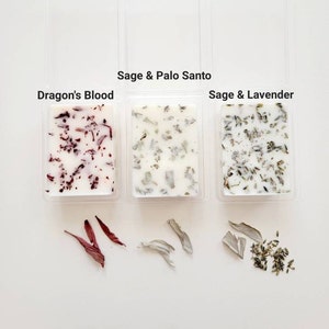 Energy Clearing Cleansing Wax Melts - Sage  Palo Santo -Sage & Lavender- Dragon&#39;s Blood - Woosah