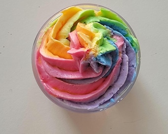 Magical Unicorn Rainbow Dew-Doo Whipped Body Butter Cotton Candy Scent Organic Ingredients  - Self Care  - Beauty Gifts