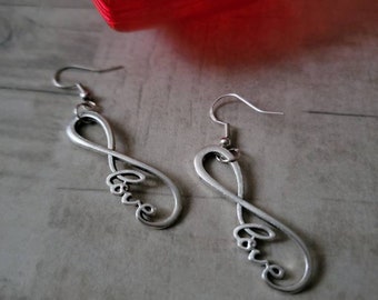 Infinity Love Earrings Sterling Silver Hooks Dangling - Valentine's Gifts - Self Love