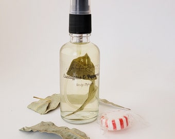 Eucalyptus & Peppermint Body Splash Spray - Indoors -Outdoors Bug Repellent Spring - Summer