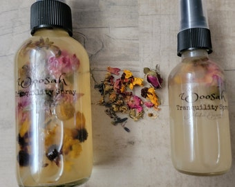 Woosah Tranquility Body Spray For Anxiety & Stress Relief - Calming Light Floral Scent Infused With Flowers
