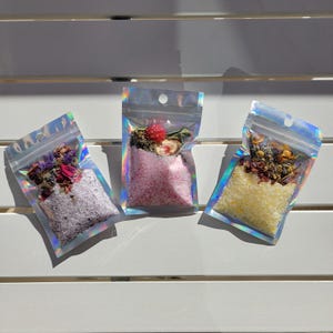 Let Me Soothe Bath Salts Collection - Choose Your Scent- Assorted Fragrances- Dried Flowers- Coconut Milk-Self Love Self Care Gift Set - Spa