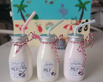 Assorted Coconut Milk  Body Hand Lotion Strawberry Pineapple Scented Moisturizing Nourishing Organic Ingredients