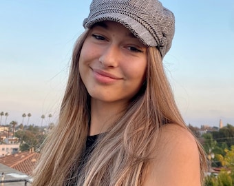 Unisex Herringbone Applejack Newsie Cap