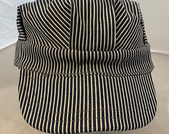 Engineer Cap Striped blue/white Cotton