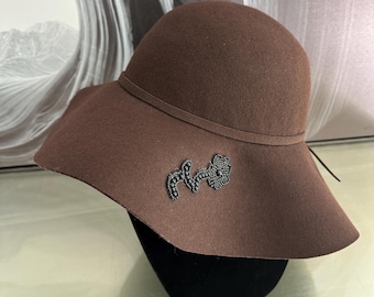 Tan Australian Wool Felt Floppy Hat: Wide Brim Boho Style - Etsy display picture 1