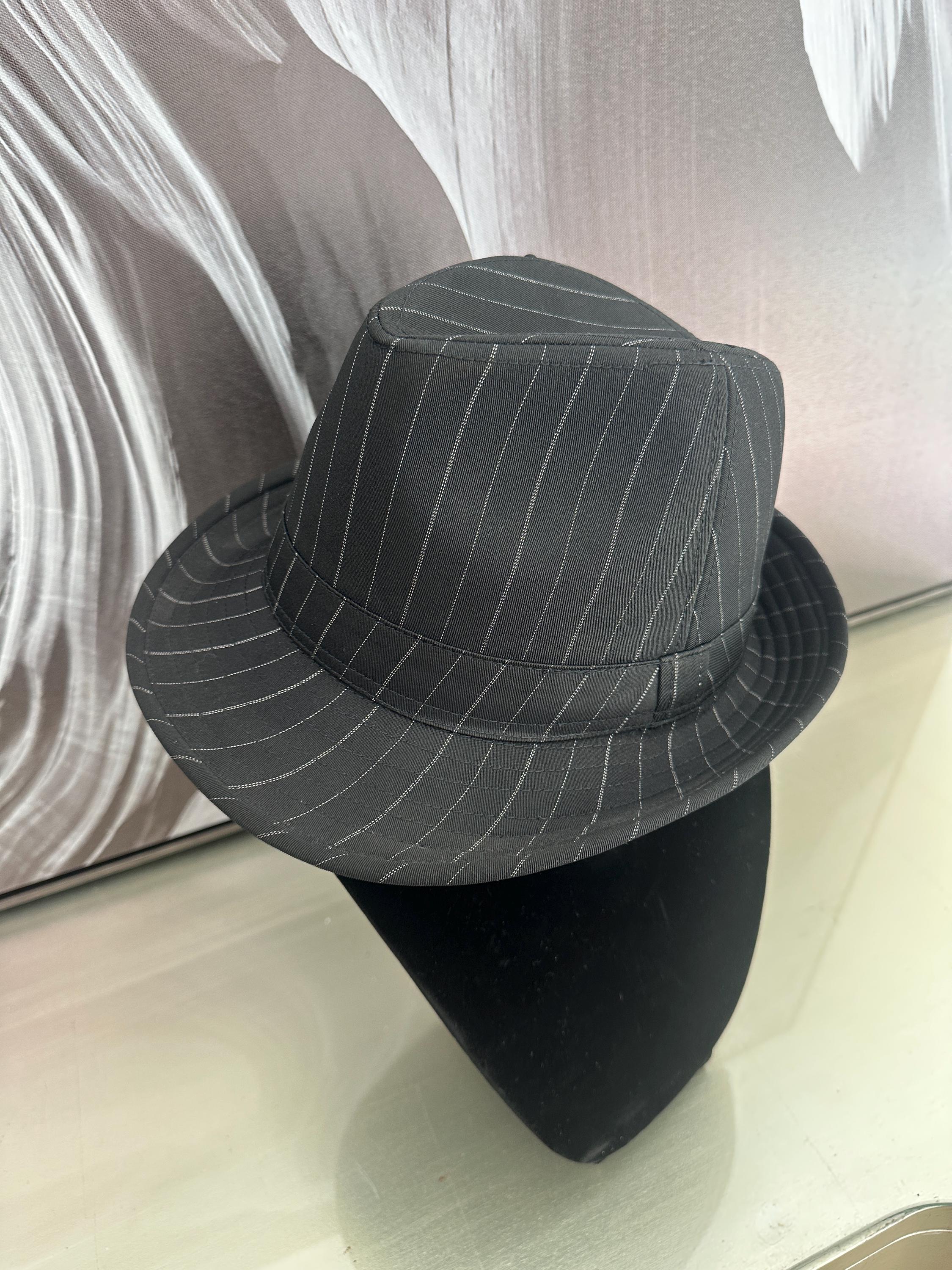 Vtg Y2K blk white pinstripe orange leather motorcycle lace hat pin fedora hat Fedora Hat Pins - Etsy main image 3