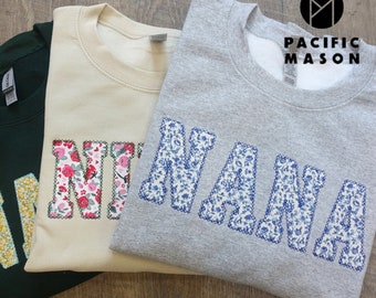 Personalized Embroidered Appliqué Sweatshirt, Varsity Diamond, Name, Monogram, Gift for mom.