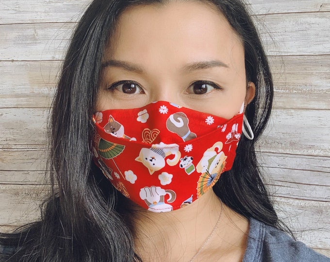 3D Origami Face Mask With Removable Nose Wire 100 Cotton Adjustable