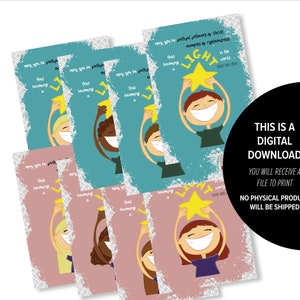 LDS Primary / Light the World / Cumpleaños Imprimible / Etiqueta de regalo / Archivo digital / Descarga instantánea / Cita SUD / Arte primario SUD