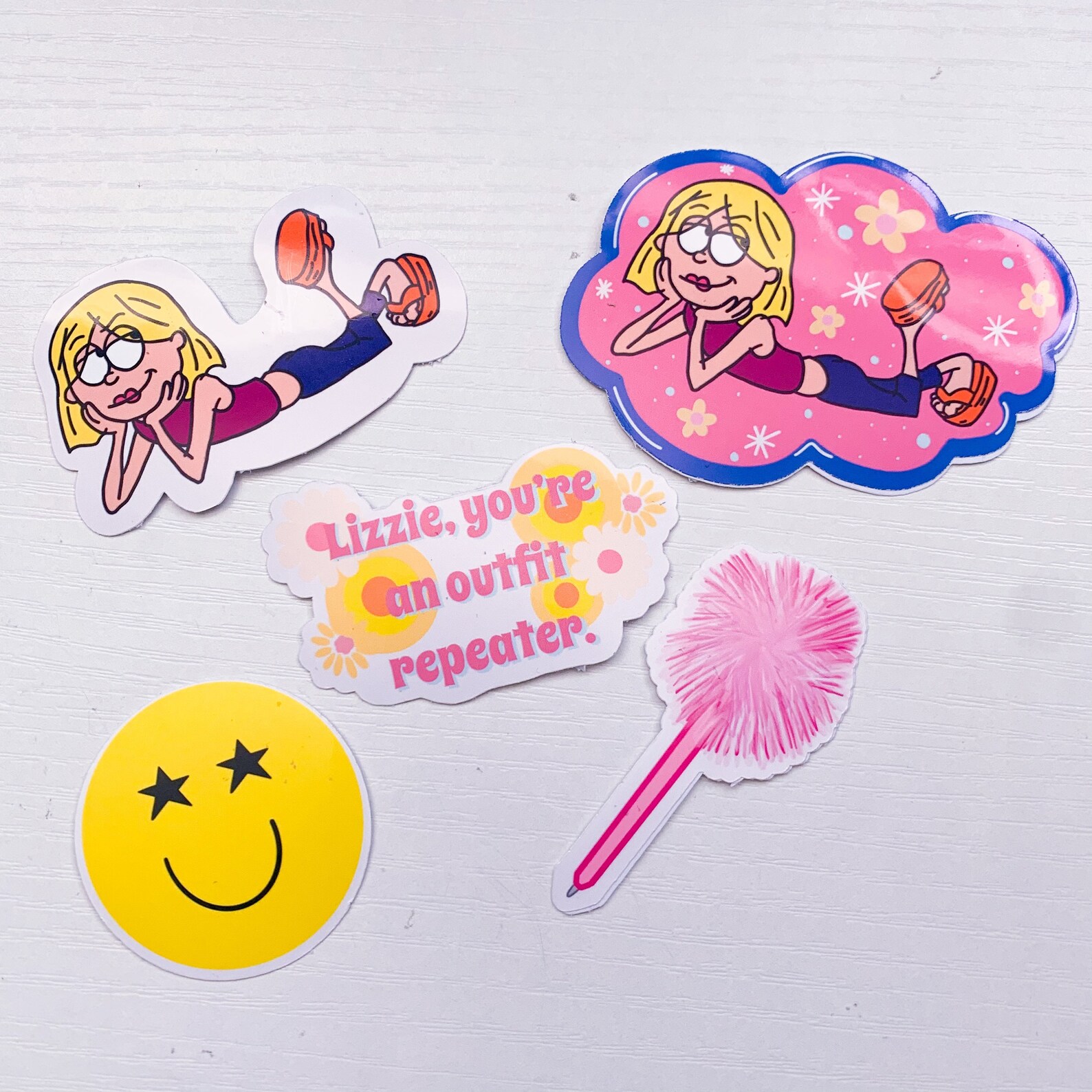 Lizzie McGuire Sticker Pack / smiley face sticker / Lizzie Etsy