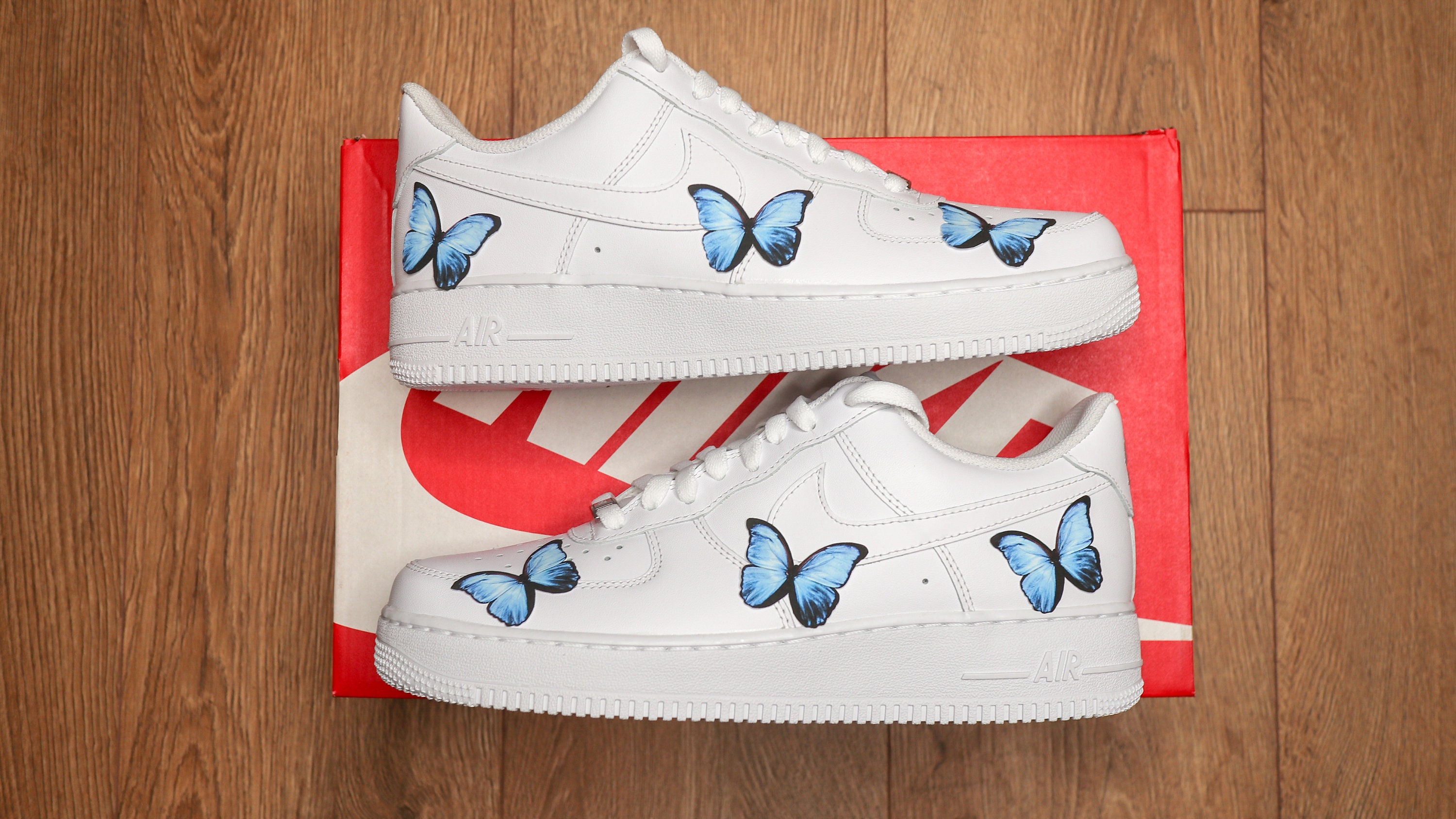 White air forces with cheap butterflies