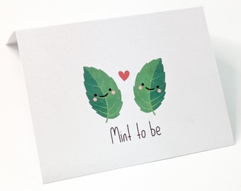 Mint to be - cute pun card with matching Envelope
