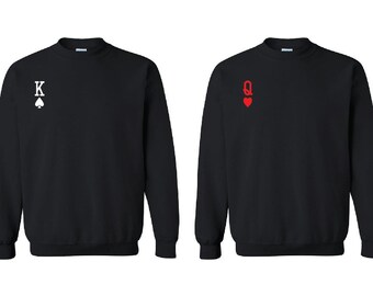 His & Hers Crewneck set - King and Queen- Personalized Matching sweatshirts for couple for Valentine’s Day