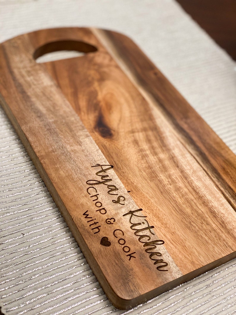 Personalized Acacia cutting board Engraved Wood Grazing Etsy