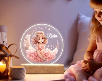 Custom Moon and Star Nightlight ,Personalized Clouds Night light With Name, Baby Bedroom Night Light, Newborn Gift, Mom Gifts, Nursery Decor