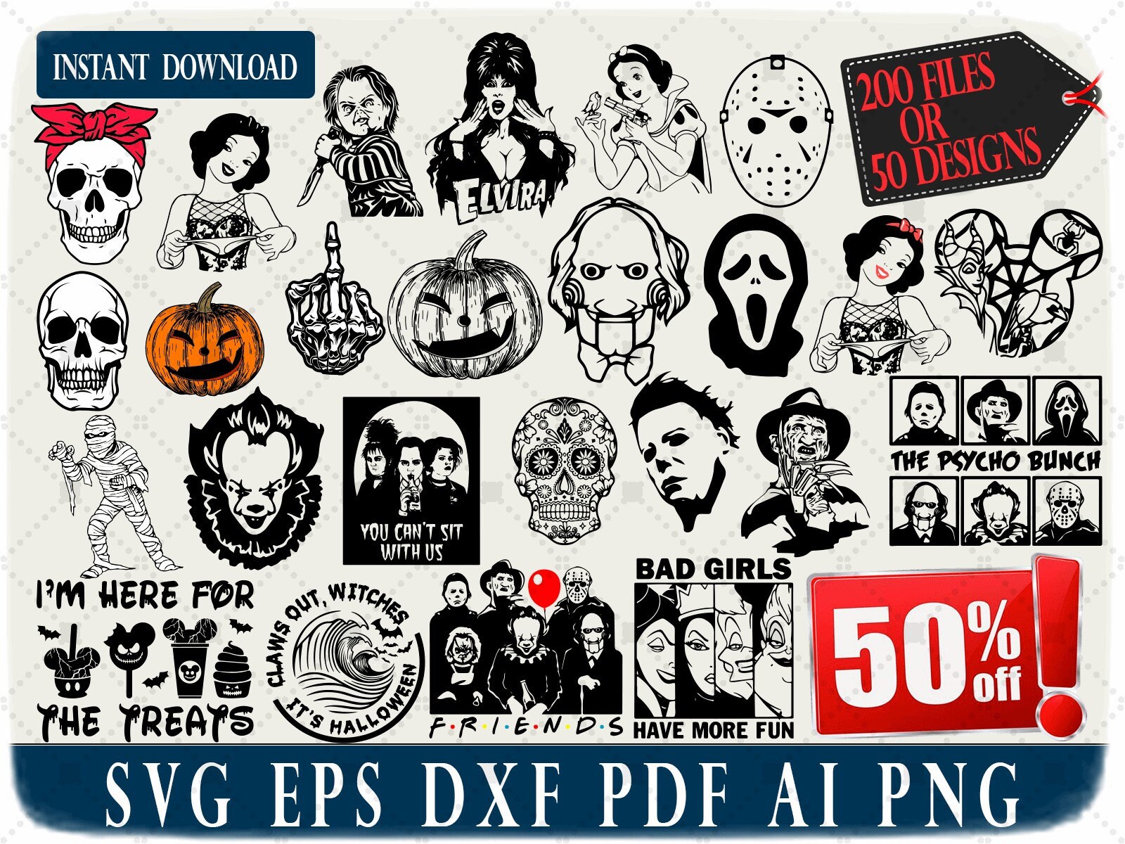 Horror Movie Killers SVG Bundle Digital Vector Halloween SVG | Etsy