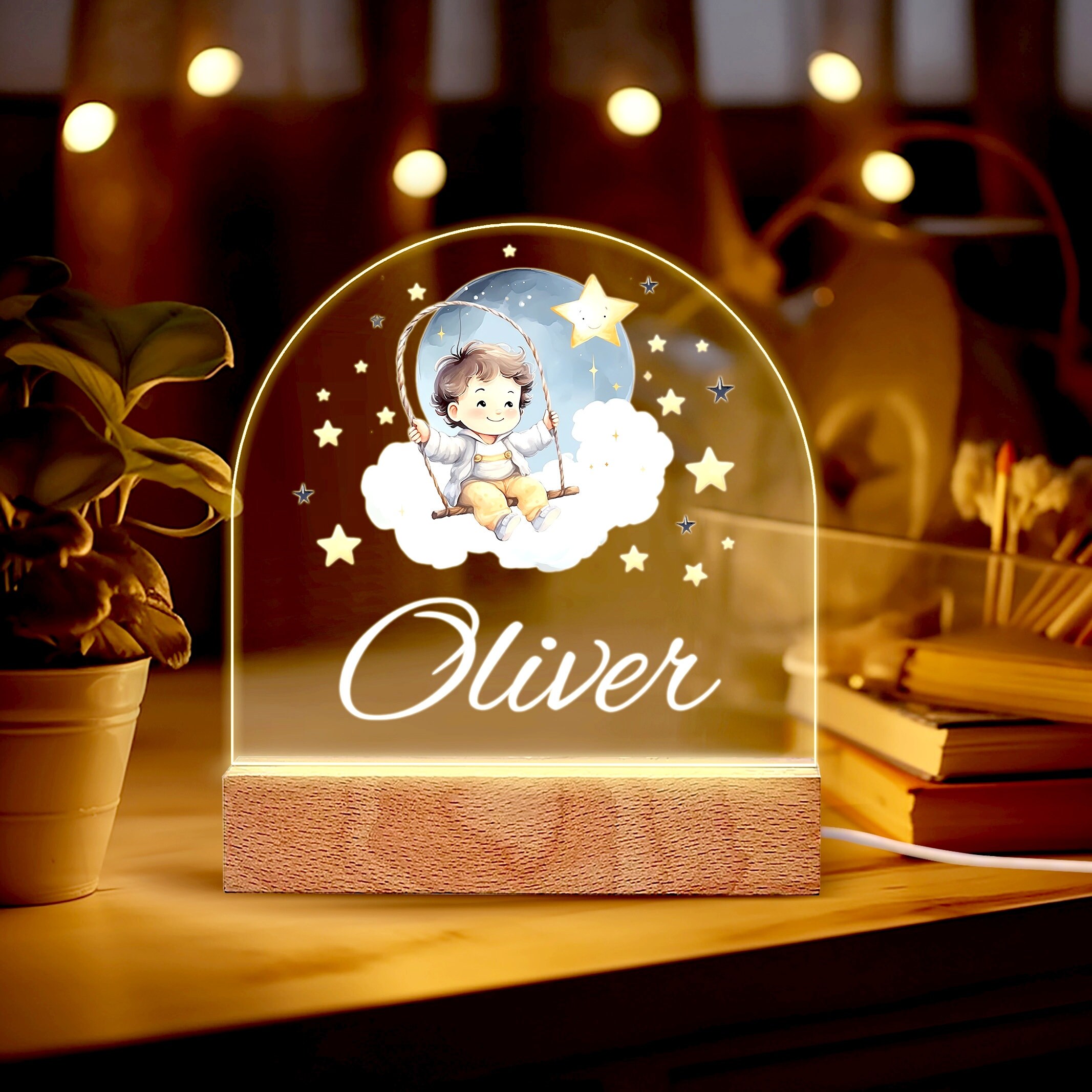 Kids Custom Colorful Acrylic Night Light Baby Mermaid for Kids | Birthday Gift for Girls Custom Handmade Led Kids Unique Bedroom Decor