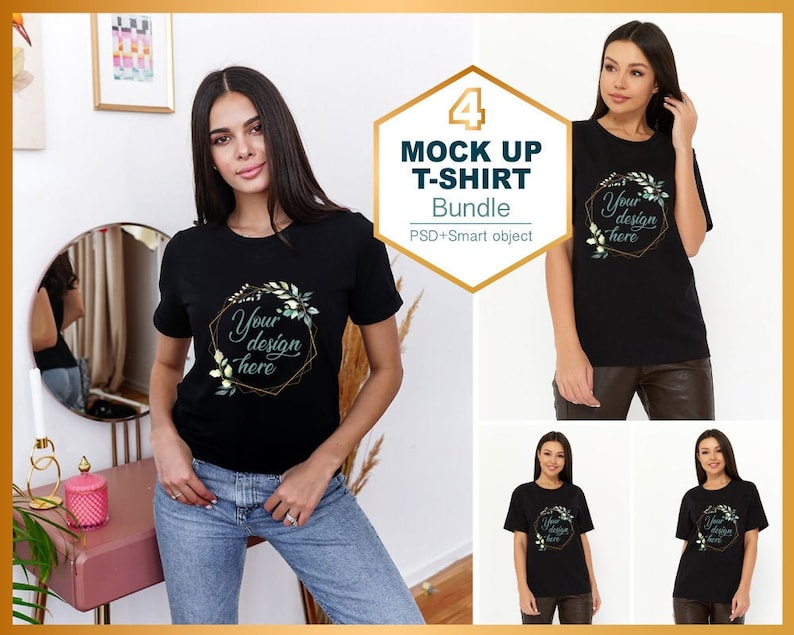 Download Black TShirt Mockup Flat Lay Shirt Mock Up Modern Shirt | Etsy