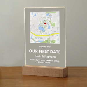 Where We First Met map, anniversary gift for him, Map Our First Date plaque, Wife anniversary, first date Girlfriend gift,where it all began image 4