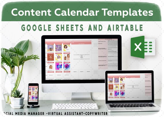  Content Calendar Templates Google Sheets And Airtable Content Etsy