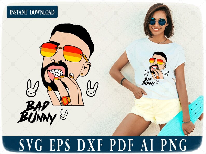 Download Bad Bunny SVG PDF PNG Bad Bunny Clipart Bad Bunny ...