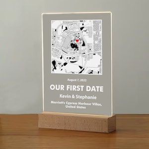 Where We First Met map, anniversary gift for him, Map Our First Date plaque, Wife anniversary, first date Girlfriend gift,where it all began image 8