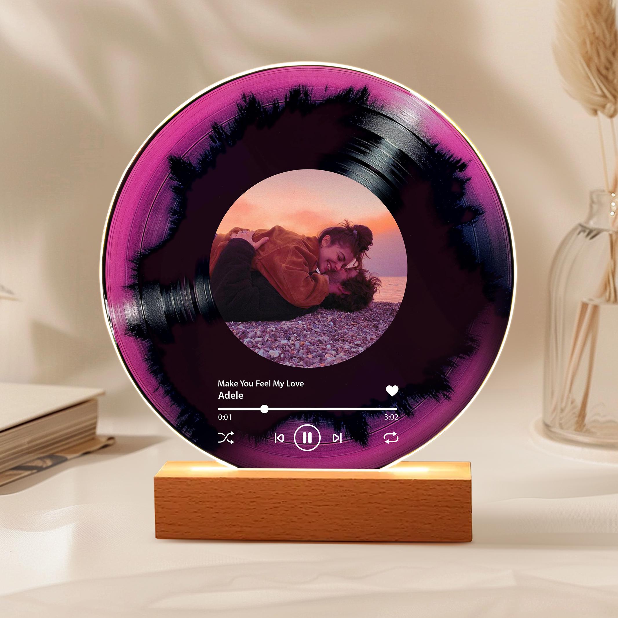 Discover Personalized Vinyl Record with Photo - Acrylic Song Plaque - Anniversary Gift for Friends Christmas Gifts