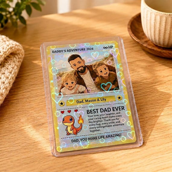 Custom Trading Card From Photo, Personalized Anime Photo Card, Holographic Card Gift for Kids Couples Pets Any Occasion