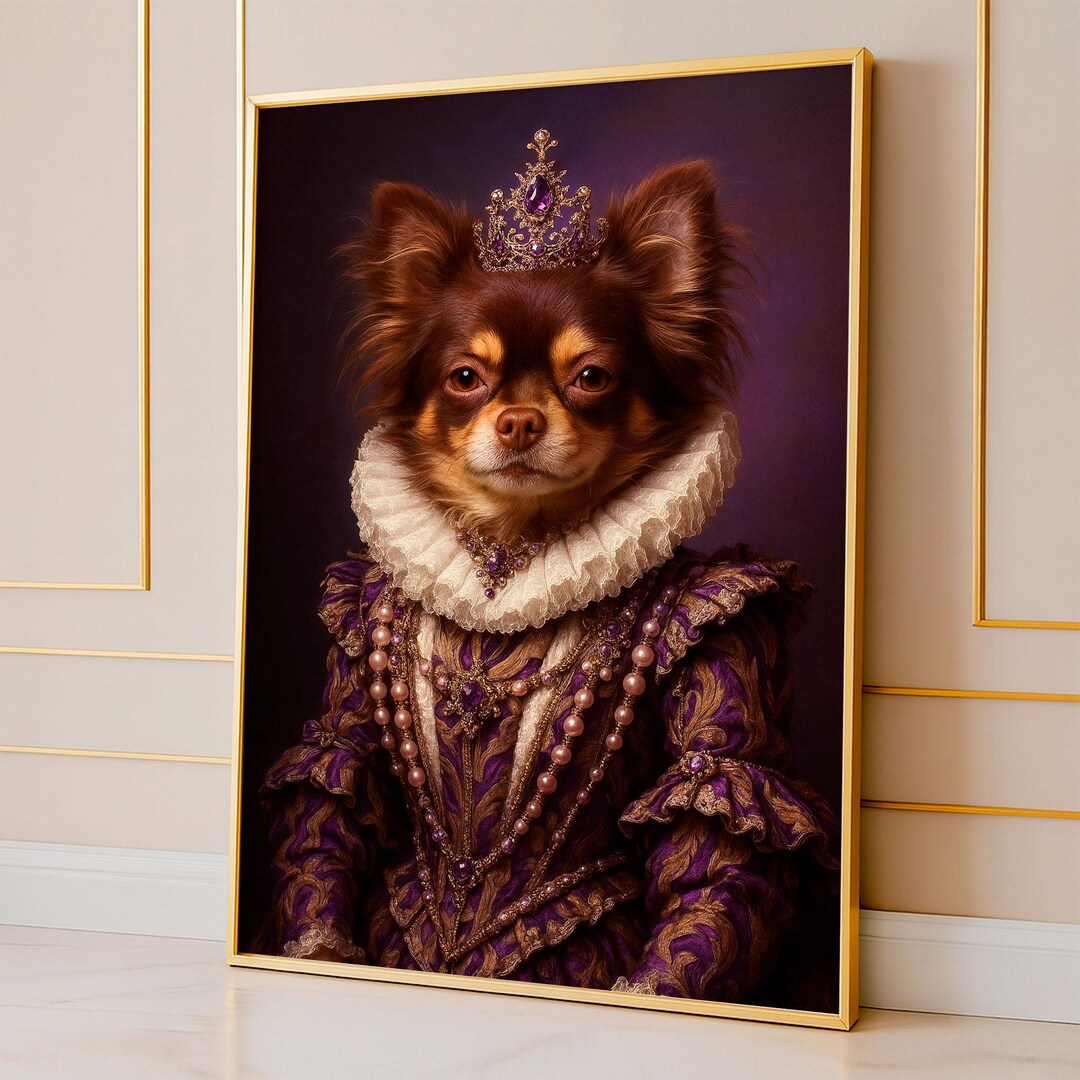 Custom Pet Wall Art – Royal Dog or Cat Portrait, Renaissance Style Home ...