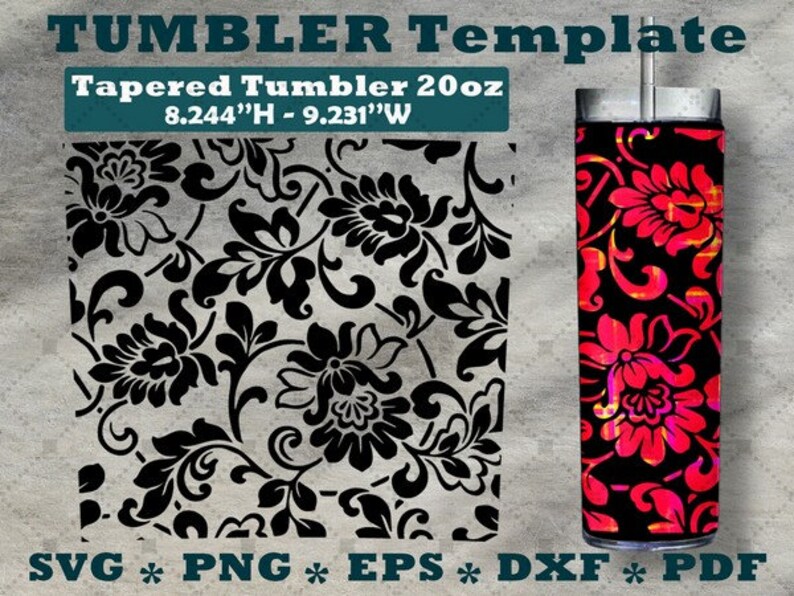Tumbler Template SVG 20oz skinny 20oz skinnyArt Deco | Etsy