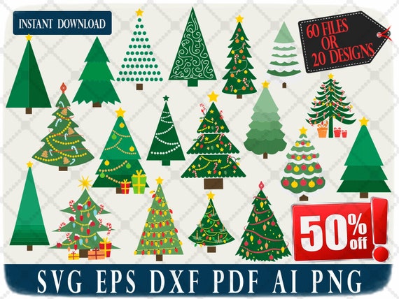 Download Cricut Christmas Bundle 20 Christmas Tree Svg Eps Dxf Png Christmastree Cut File Xmas Art Collectibles Digital Prints Vadel Com