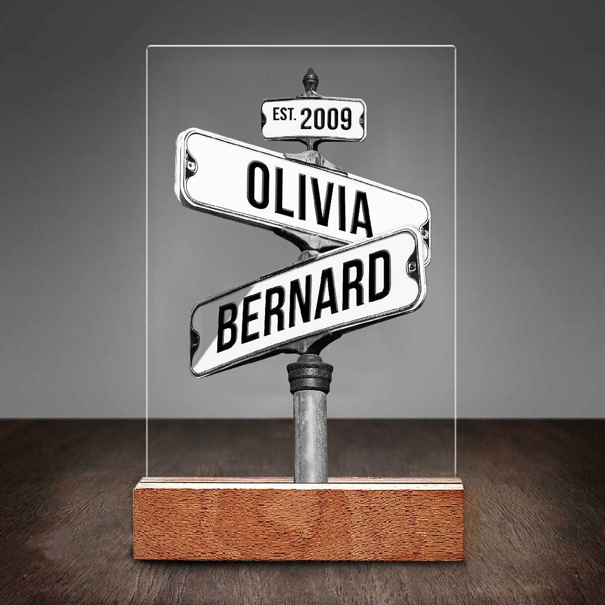 Custom Couple Portrait | Personalized Vintage Street Sign | Gift for Anniversaries Weddings | Personalised Gift for Her | Gift for him