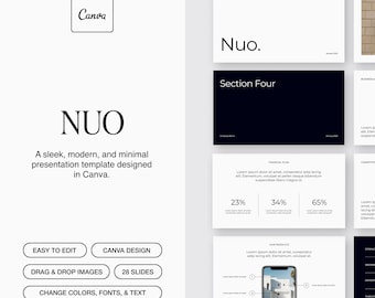 Nuo Minimales Start-up-Pitch-Deck | Business Präsentation | Designt in Canvas