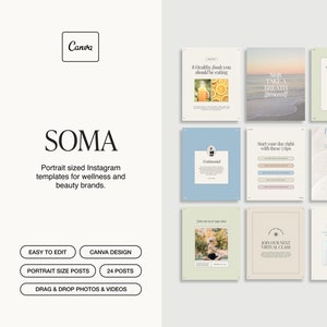 Soma Portrait Instagram Template | Designed in Canva | Wellness & Beauty Brands