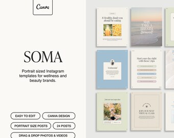 Soma Portrait Instagram Template | Designed in Canva | Wellness & Beauty Marken