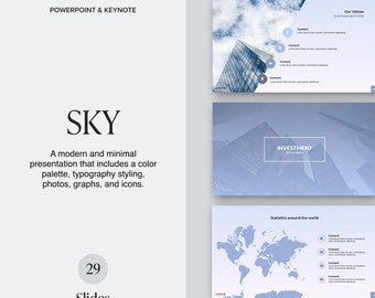 Sky Business Plan | PowerPoint & Keynote | Modern Pitch Deck Presentation