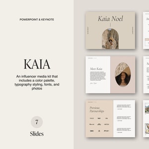 Kaia Content Creator Media Kit | Keynote and PowerPoint Template | Influencers and Content Creators