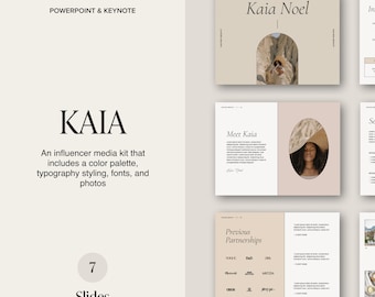 Kaia Content Creator Media Kit | Keynote und Powerpoint-Vorlage | Influencer und Content Ersteller