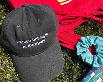 Women Belong In Motorsport Dad Hat | Embroidered Baseball Cap