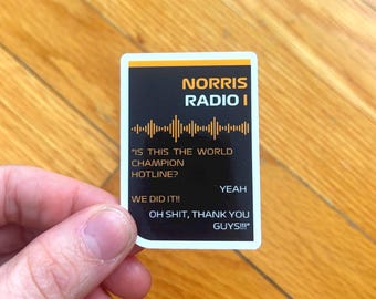 Lando Norris World Drivers Champion Hotline Radio Message Sticker