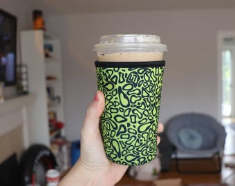 Lando Norris Helmet Inspired Neoprene Cup Cozy | LN blobs iced coffee sleeve - medium or large