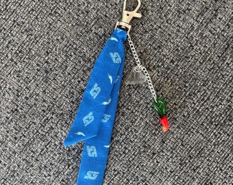 Carlos Sainz Inspired Bag Charm | fabric keychain with chili