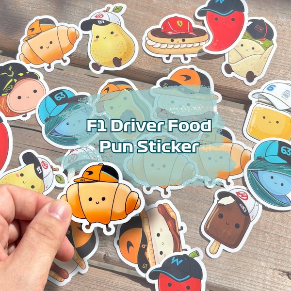 Formula 1 Driver Food-Pun Sticker