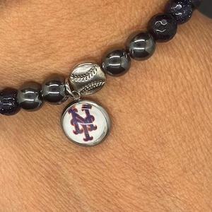 New York baseball bracelet with charm